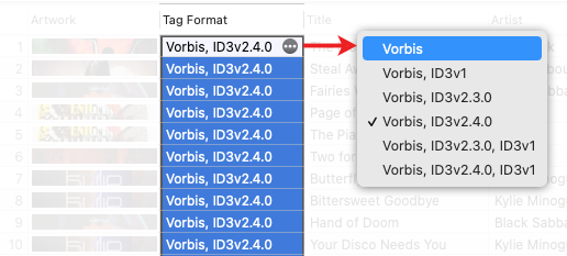 Changing the metadata format of audio files to Vorbis