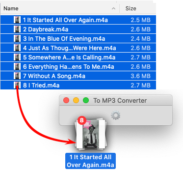 To MP3 Converter for Mac OS - Dropping M4A files
