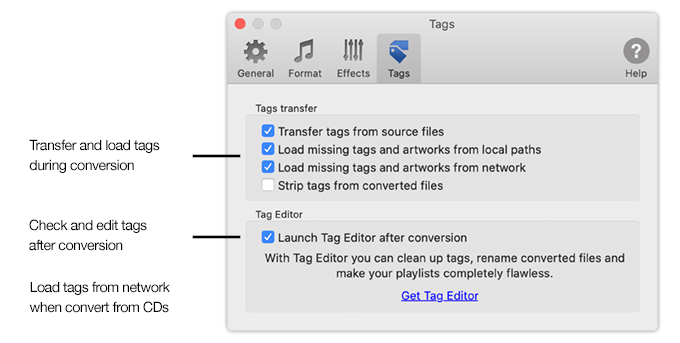 To MP3 Converter for Mac - Loading ID3 Tags from Source Audio Files, Network or Path Components