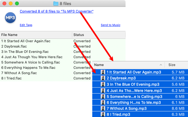 To MP3 Converter for Mac OS - Accessing new MP3 files