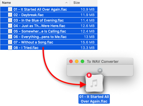 To WAV Converter for Mac OS - Dropping FLAC files