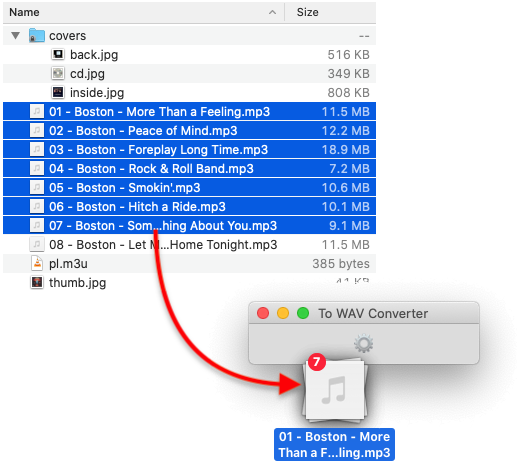 To WAV Converter for Mac OS - Dropping MP3 files