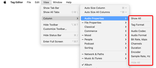 Tag Editor for Mac - Audio Properties