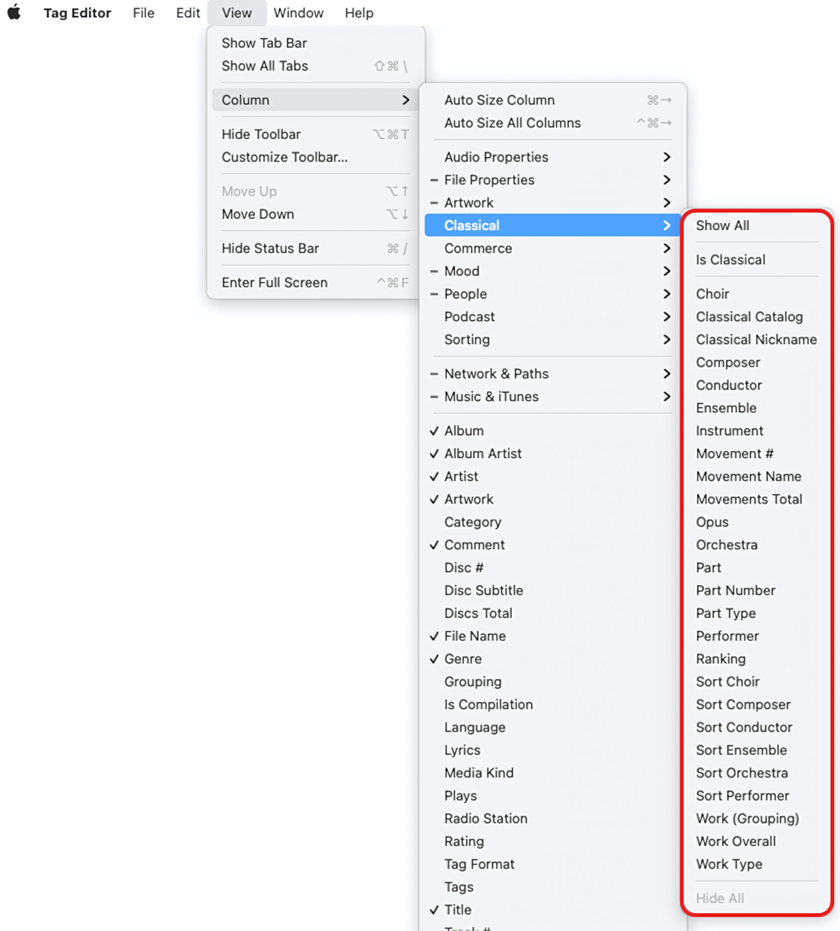 Tag Editor for Mac - Classical Tags