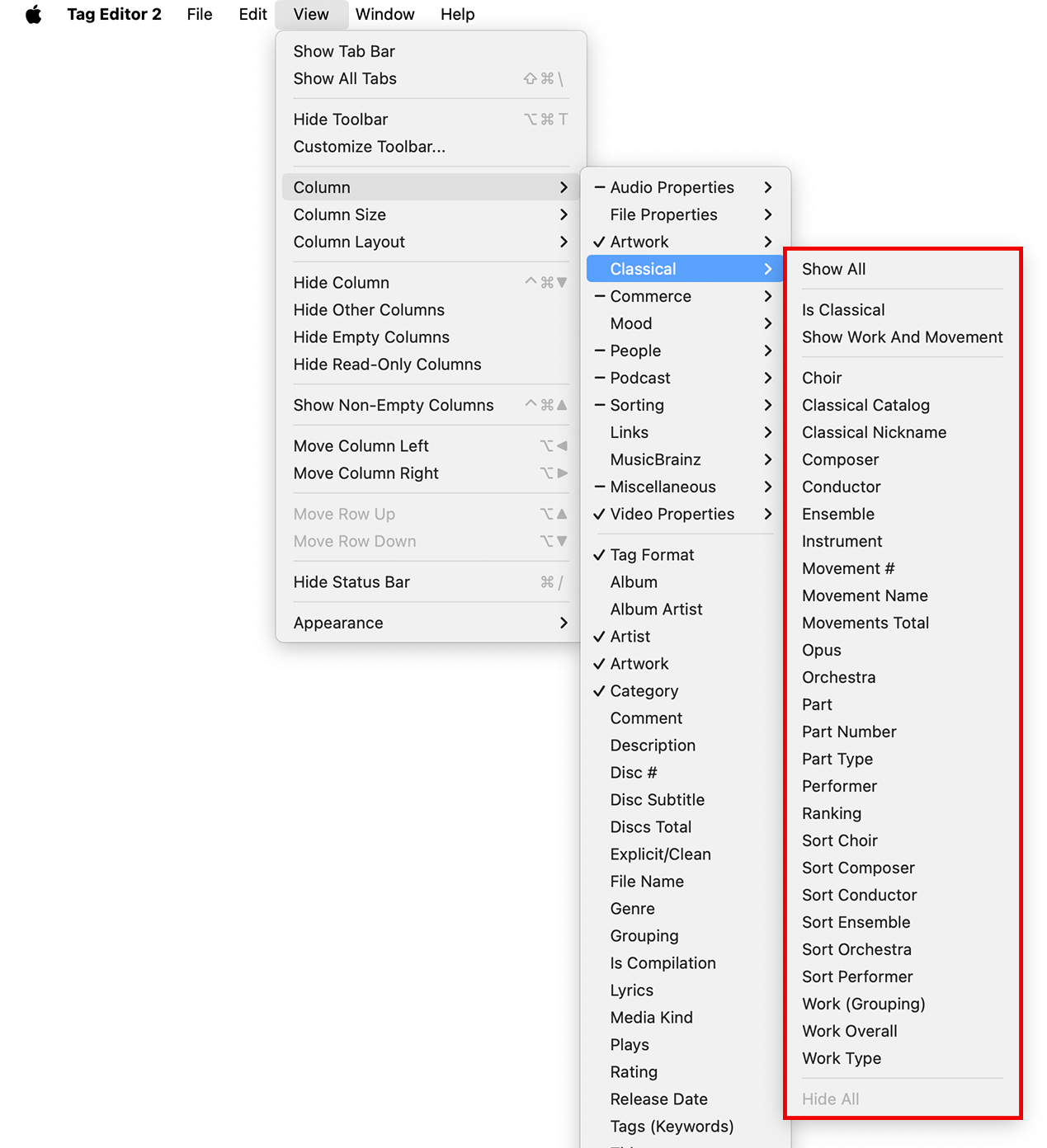 Tag Editor for Mac - Classical Tags