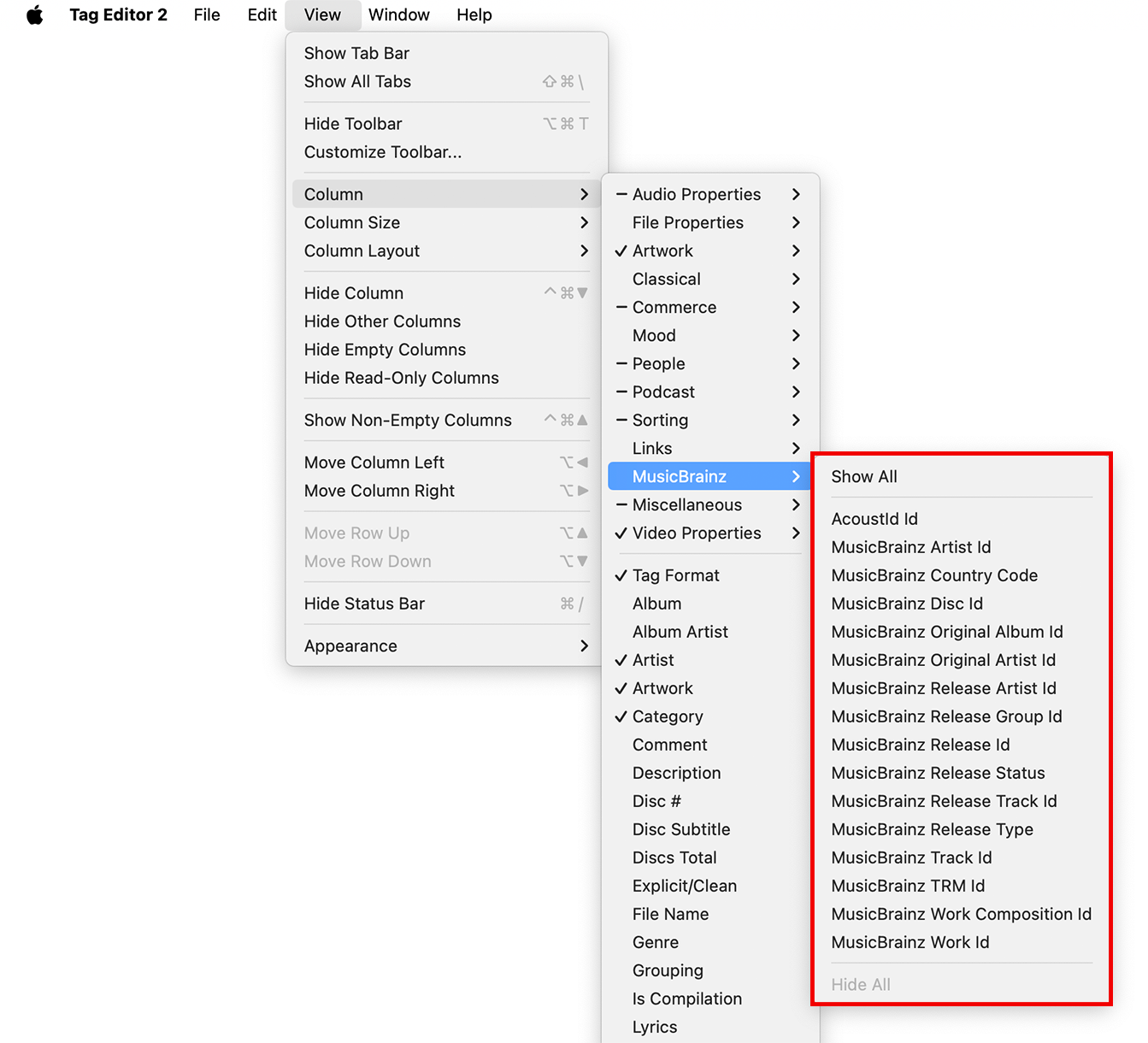 Tag Editor for Mac - MusicBrainz Tags