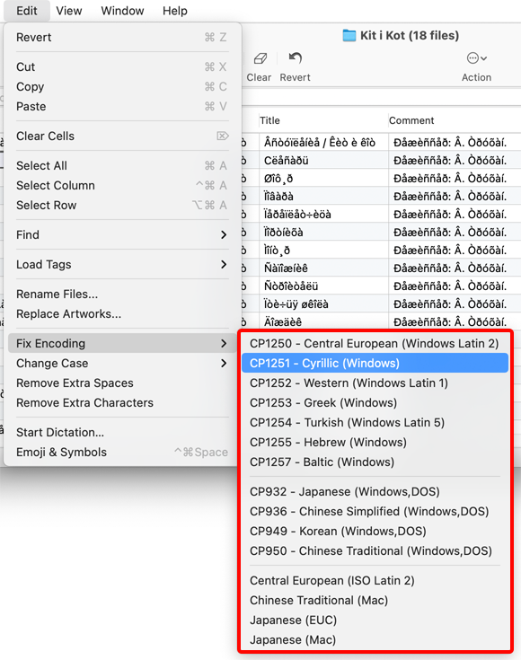 Fix audio tags encoding with Amvidia Tag Editor for Mac