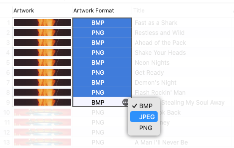 How to change the Artwork Format to JPEG in Tag Editor for Mac