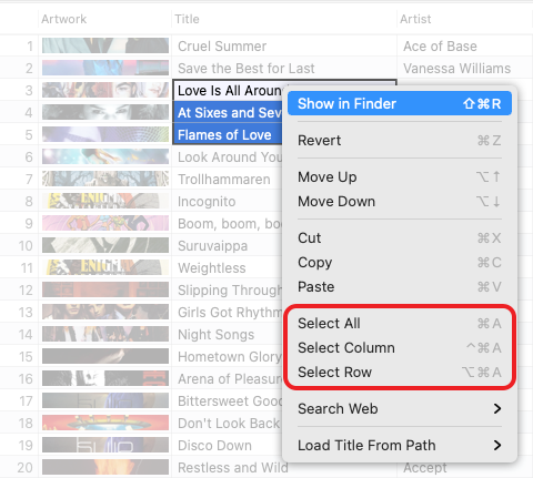 Invoke Show in Finder in the Tag Editor