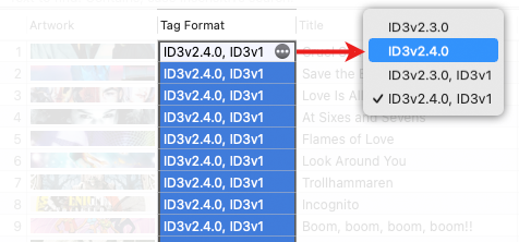 Changing the metadata format of audio files to ID3v2.4