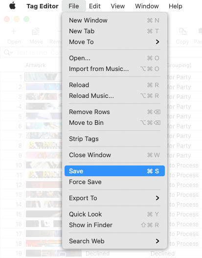 Save and Force Save menu commands in the Tag Editor for Mac