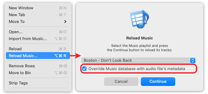 Reload Music window in Tag Editor for Mac