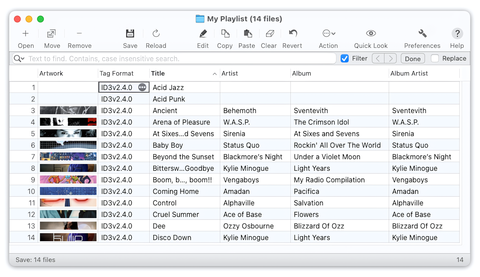 Changing the metadata format of audio files to ID3v2.4