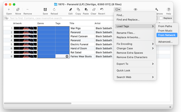 Tag Editor for Mac - loading Genre and Tags from online databases