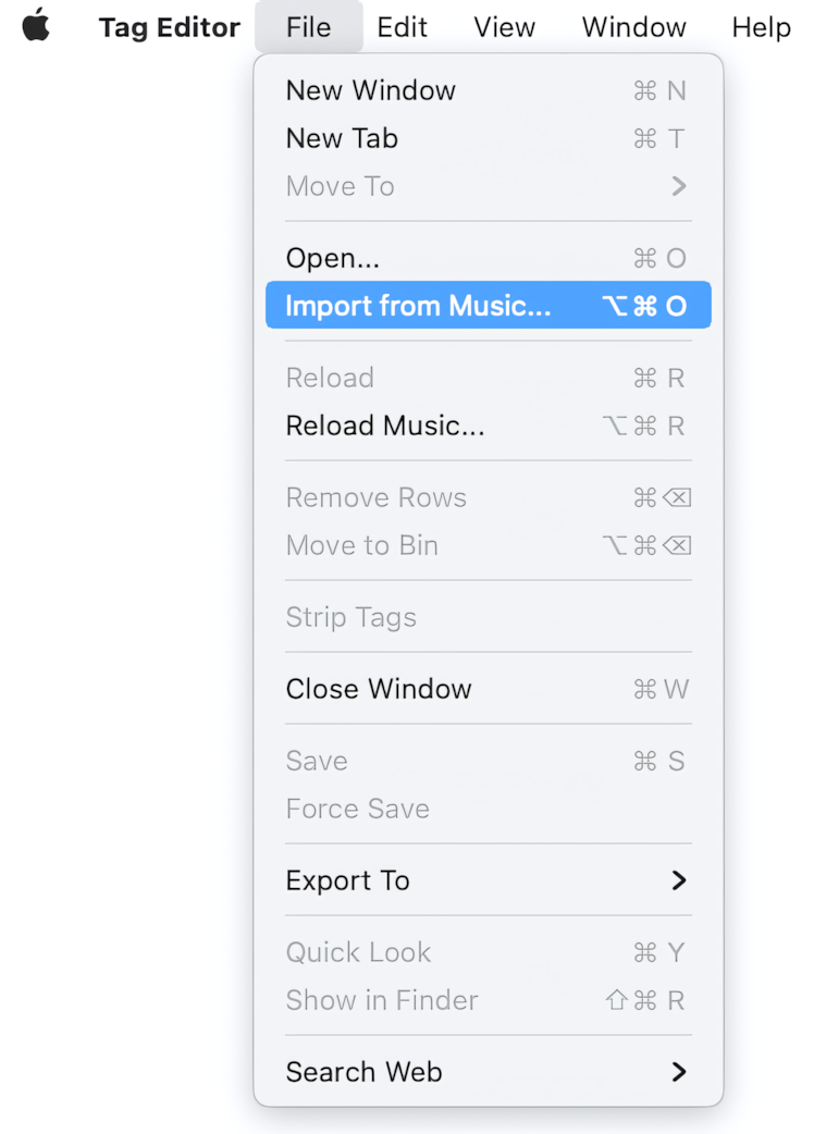 Import from Music or iTunes