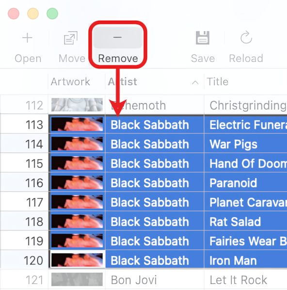 Remove audio tracks in Amvidia Tag Editor for Mac