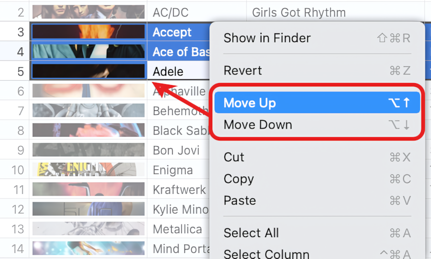 Reorder audio tracks in Amvidia Tag Editor for Mac