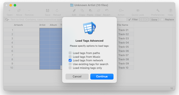 Tag Editor for Mac - Importing Artist, Album, Title from Online Database - how to ignore existing tags and path components