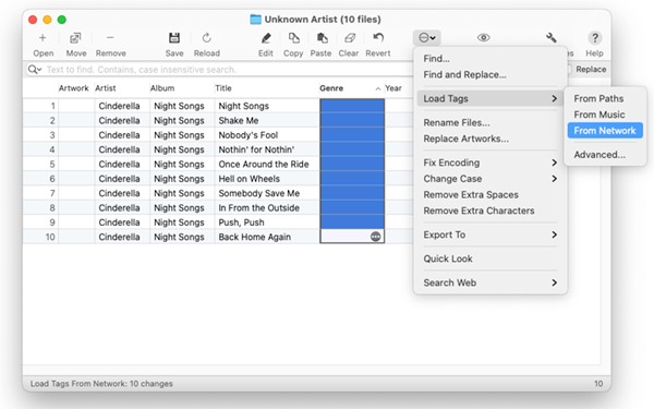 Tag Editor for Mac - importing Genre from online databases
