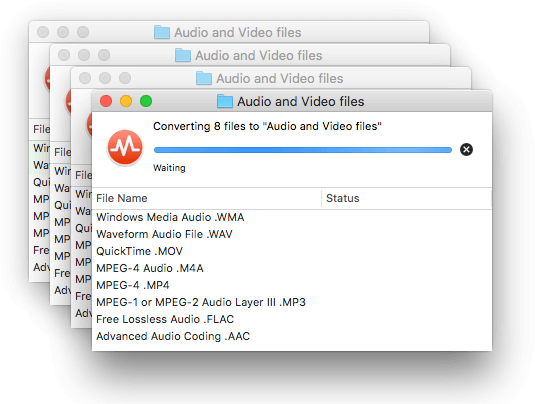 Simultaneous multiple conversions in To Audio Converter for Mac