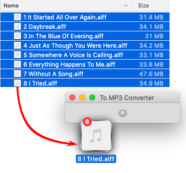 To MP3 Converter for Mac OS - Dropping AIFF files
