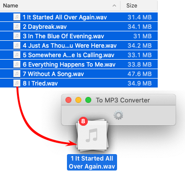To MP3 Converter for Mac OS - Dropping WAV files