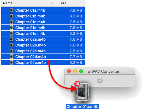 To WAV Converter for Mac OS - Dropping M4B files
