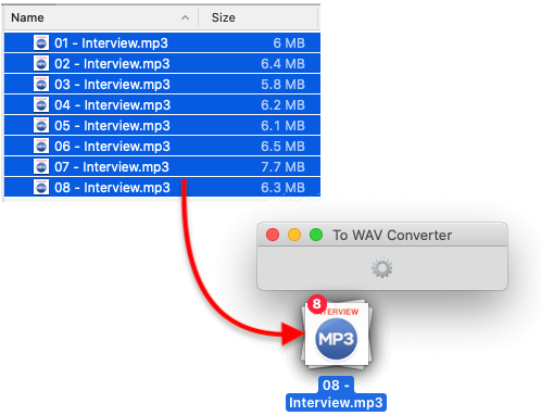 To WAV Converter for Mac OS - Dropping Voice MP3 files