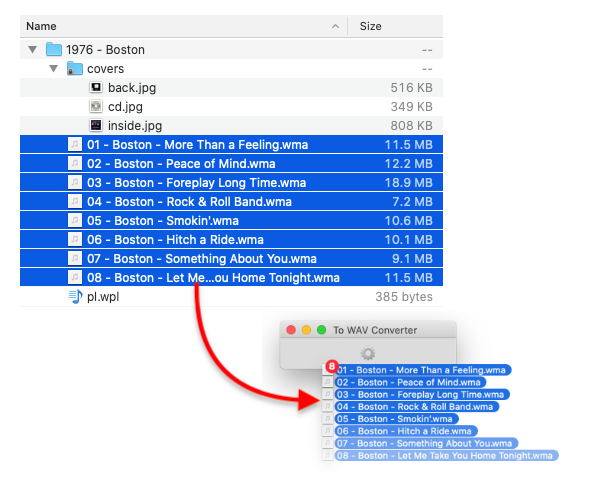To WAV Converter for Mac OS - Dropping WMA files
