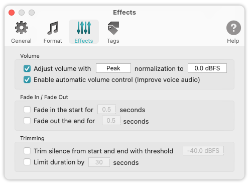 To WAV Converter for Mac OS - Peak Normalization and Automatic Volume Control