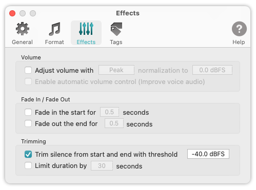 To WAV Converter for Mac - Trim silence from start and end